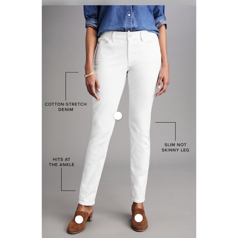J. Jill Authentic Fit Slim Ankle Jeans Sz 8 White Mid Rise Coastal Casual City